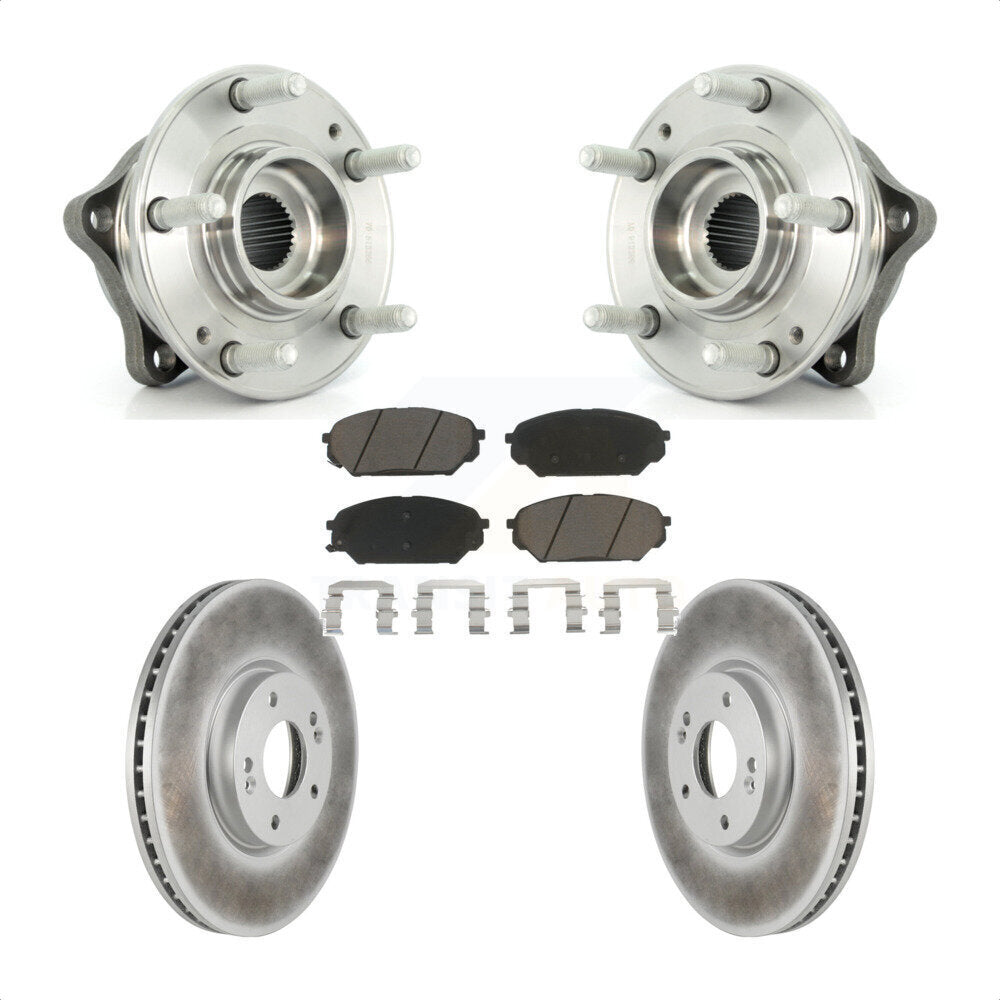 Hub Bearing Coated Disc Brake Rotor Pad Front Kit For 2007-2012 Hyundai Veracruz