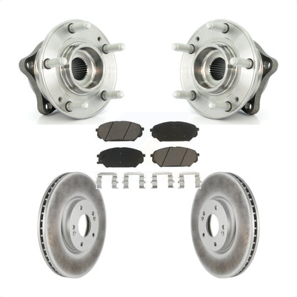 Hub Bearing Coated Disc Brake Rotor Pad Front Kit For 2007-2012 Hyundai Veracruz