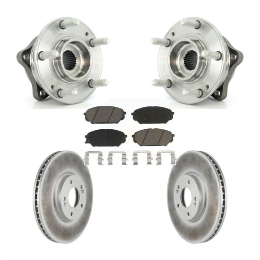 Hub Bearing Coated Disc Brake Rotor Pad Front Kit For 2007-2012 Hyundai Veracruz