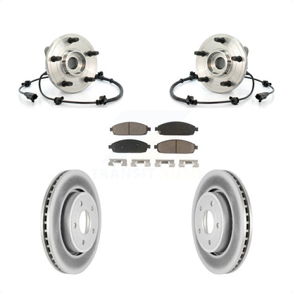 Hub Bearing Coated Brake Rotor & Pad Front Kit For Jeep Grand Cherokee Commander
