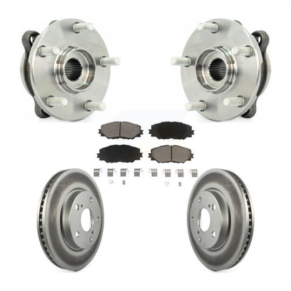 Hub Bearing Assembly Coat Brake Rotor Pad Front Kit For 2013-2018 Toyota RAV4 LE