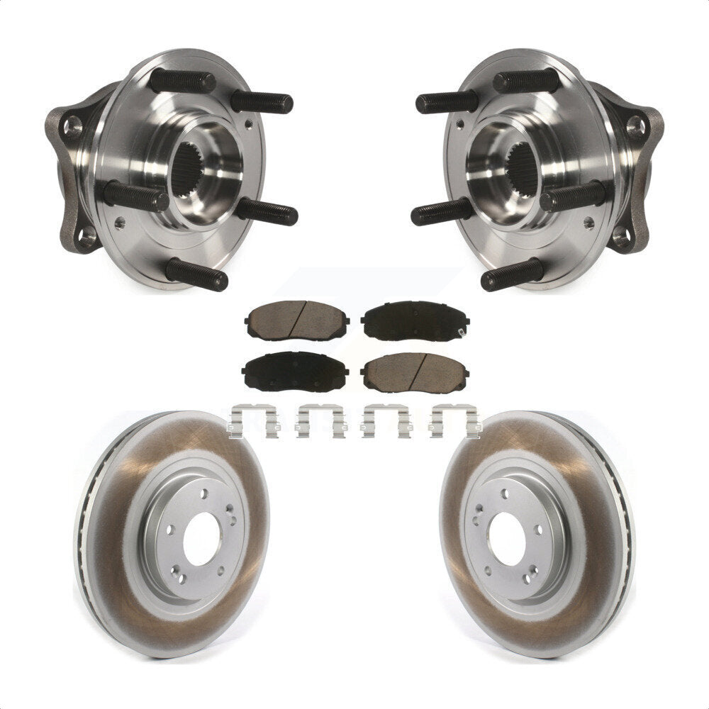 Hub Bearing Assembly Coated Brake Rotor & Pad Front Kit For 2015-2021 Kia Sedona