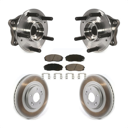 Hub Bearing Assembly Coated Brake Rotor & Pad Front Kit For 2015-2021 Kia Sedona