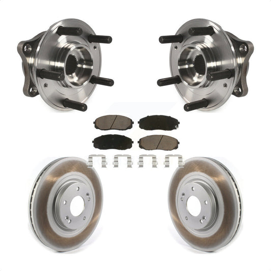 Hub Bearing Assembly Coated Brake Rotor & Pad Front Kit For 2015-2021 Kia Sedona
