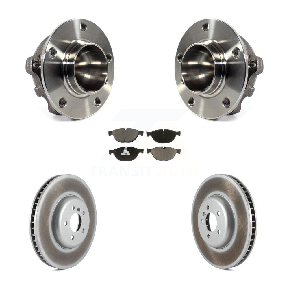 Hub Bearing Assembly Coated Brake Rotor Pad Front Kit For BMW 750i 550i GT 750Li