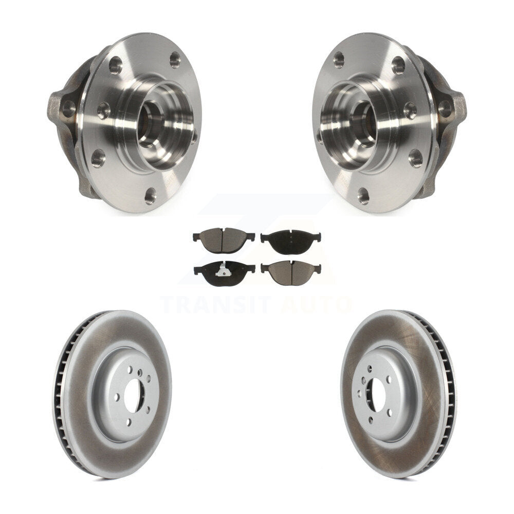 Hub Bearing Coated Brake Rotor & Pad Front Kit For BMW 750i xDrive 750Li 550i GT