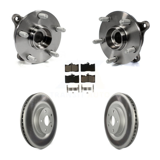 Hub Bearing Coated Brake Rotor & Pad Front Kit (5Pc) For Lexus IS300 IS350 GS350