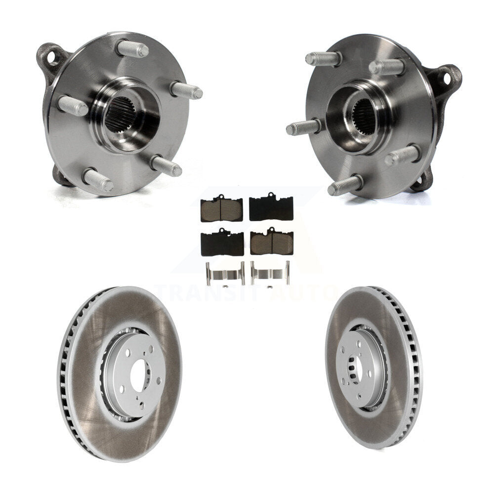 Hub Bearing Assembly Coat Brake Rotor Pads Front Kit (5Pc) For Lexus IS300 IS350