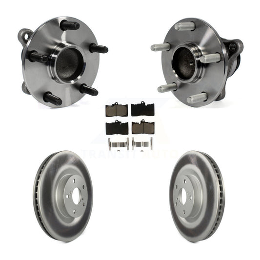 Hub Bearing Coated Brake Rotor Pads Front Kit (5Pc) For Lexus IS350 GS350 GS450h