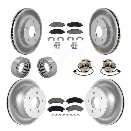 Hub Bearing Coated Brake Rotor Pads Shoe Front Rear Kit (10Pc) For Chevrolet GMC