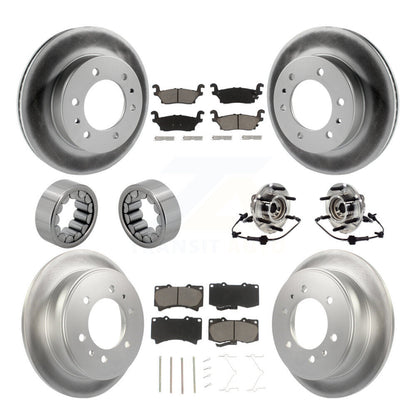 Hub Bearing Coated Brake Rotor Pads Shoe Front Rear Kit (10Pc) For Hummer H3T H3
