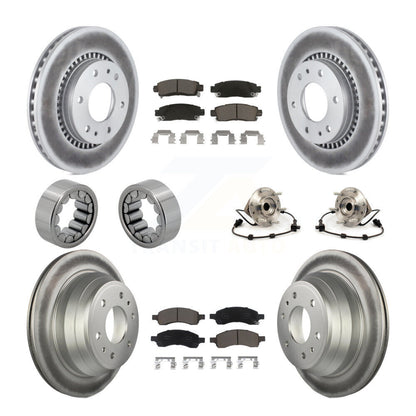 Hub Bearing Coated Brake Rotor Pads Shoe Front Rear Kit (10Pc) For Chevrolet GMC
