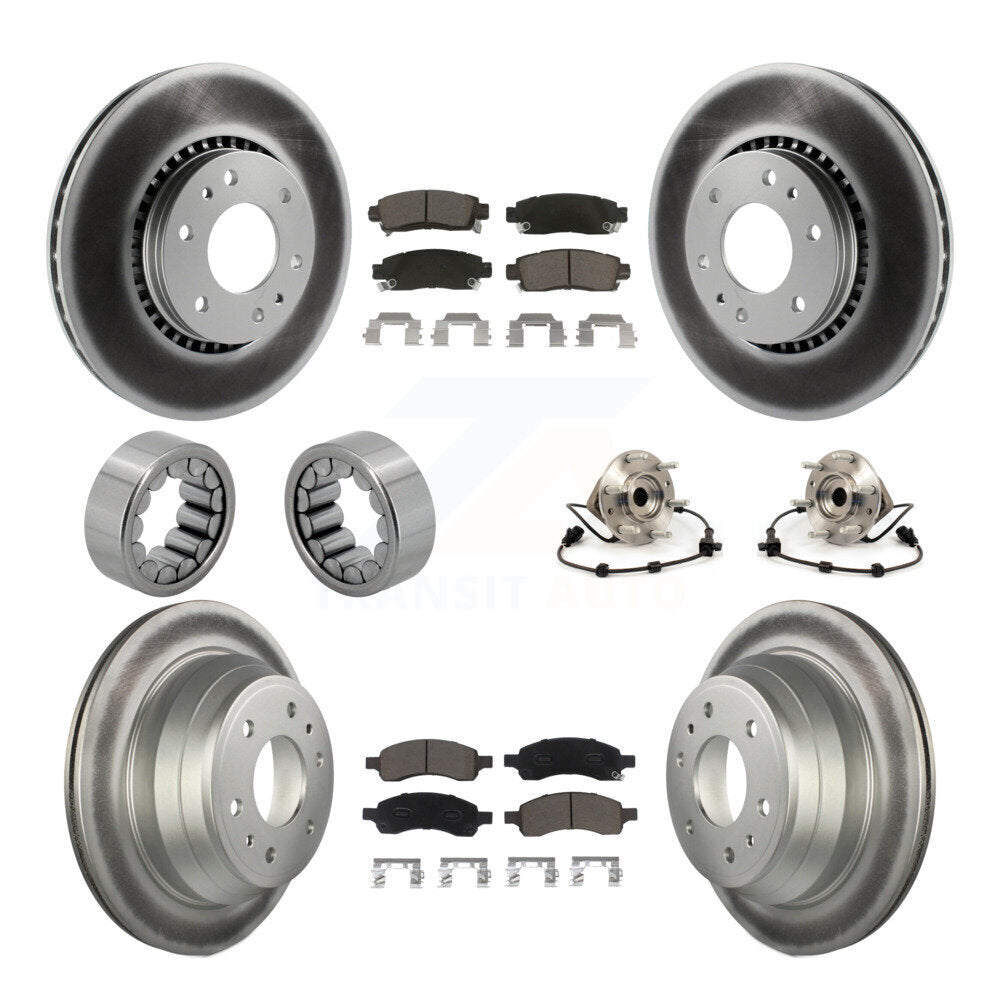 Hub Bearing Coat Brake Rotor Pad Shoe Front Rear Kit (10Pc) For Chevrolet GMC XL
