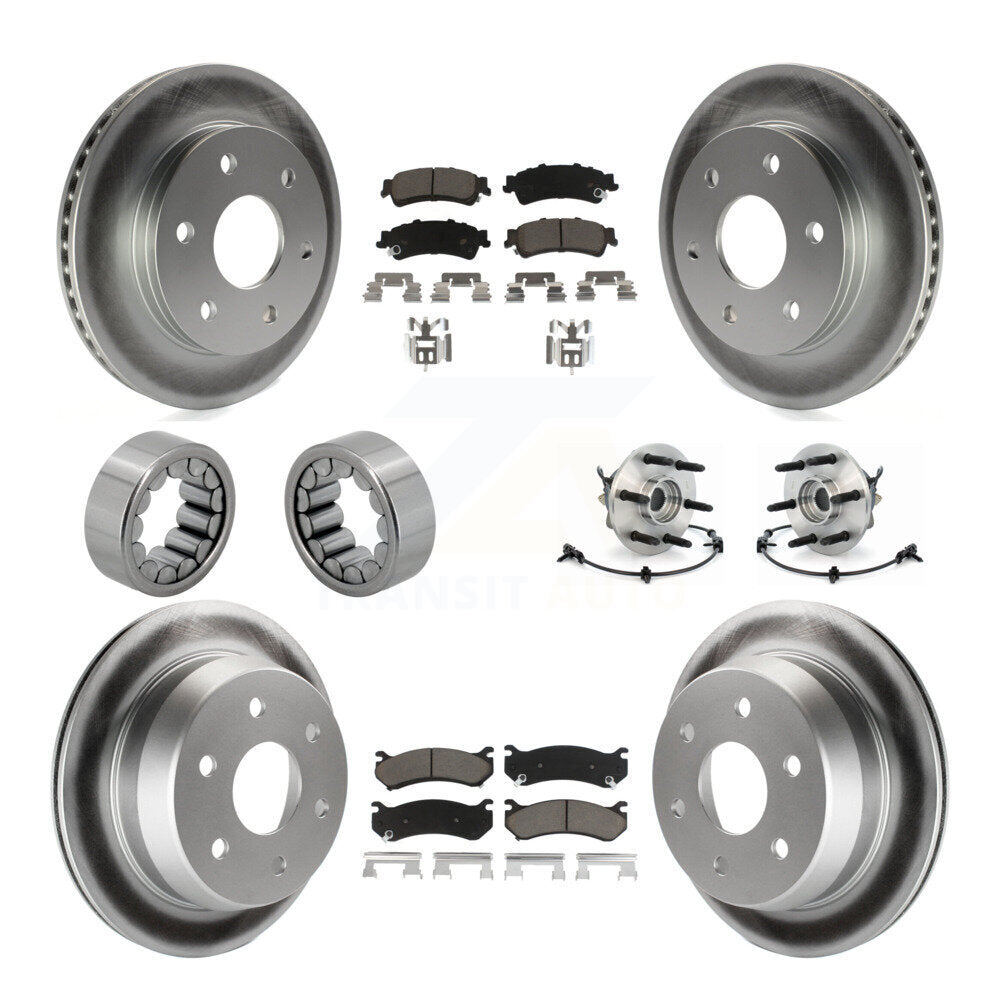 Hub Bearing Coated Brake Rotor Pad Shoe Front Rear Kit (10Pc) For Chevrolet 1500