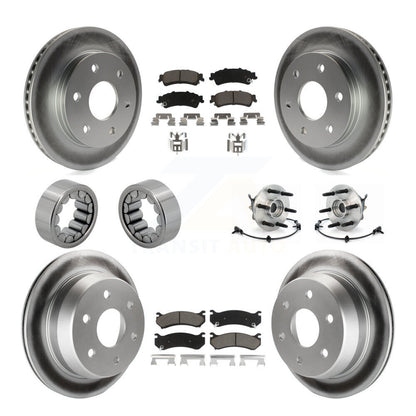 Hub Bearing Coated Brake Rotor Pad Shoe Front Rear Kit (10Pc) For Chevrolet 1500