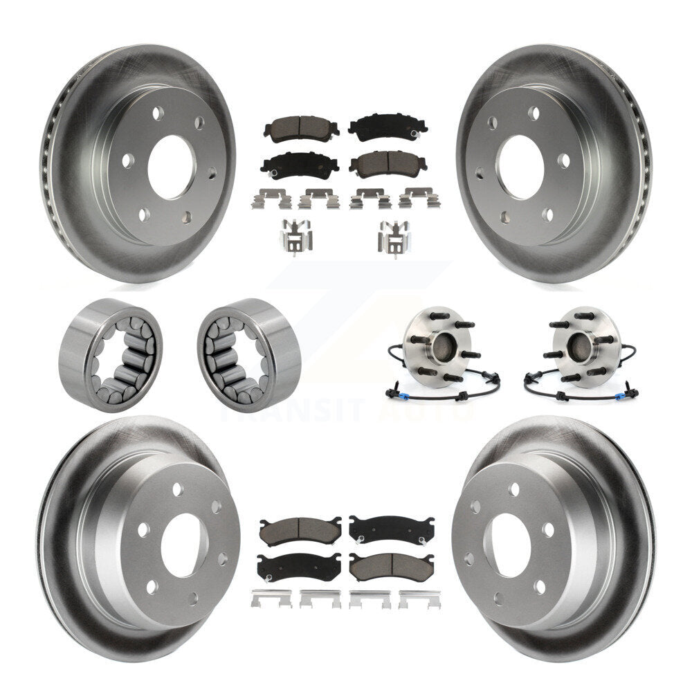 Hub Bearing Coated Brake Rotor Pad Shoe Front Rear Kit (10Pc) For Chevrolet 1500