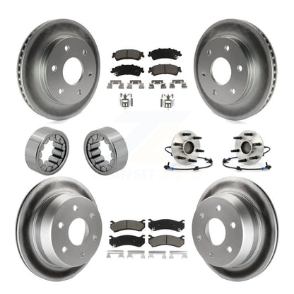 Hub Bearing Coated Brake Rotor Pad Shoe Front Rear Kit (10Pc) For Chevrolet 1500