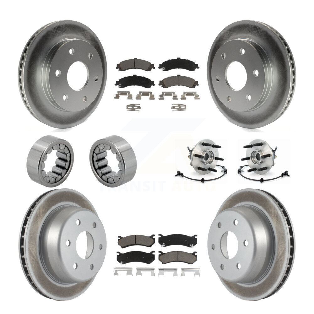 Hub Bearing Coated Brake Rotor Pad Shoe Front Rear Kit (10Pc) For Chevrolet 1500