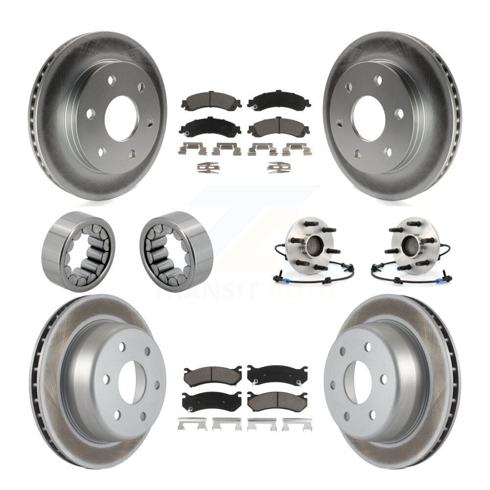 Hub Bearing Coated Brake Rotor Pad Shoe Front Rear Kit (10Pc) For Chevrolet 1500