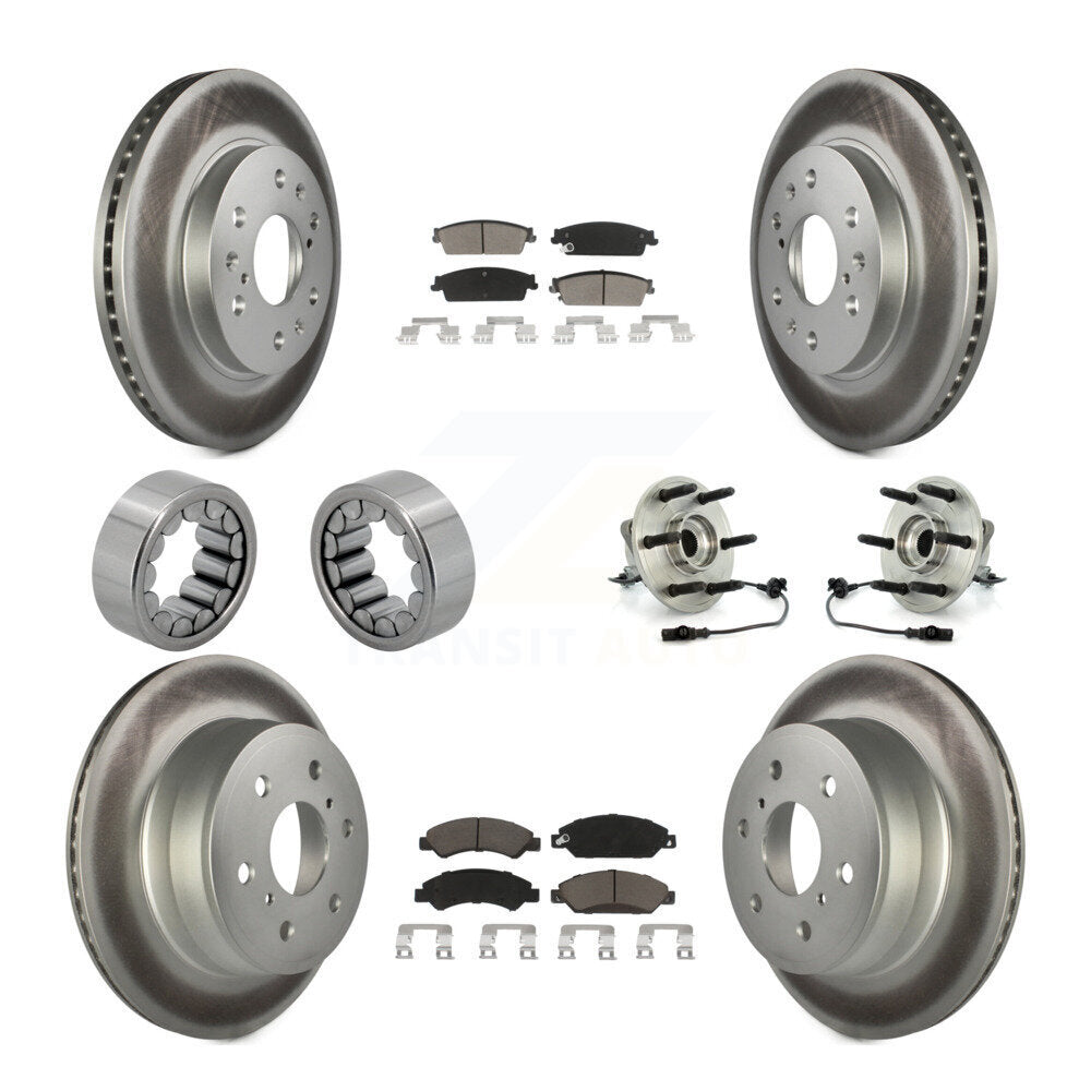 Hub Bearing Coat Brake Rotor Pad Shoe Front Rear Kit (10Pc) For Chevrolet GMC XL