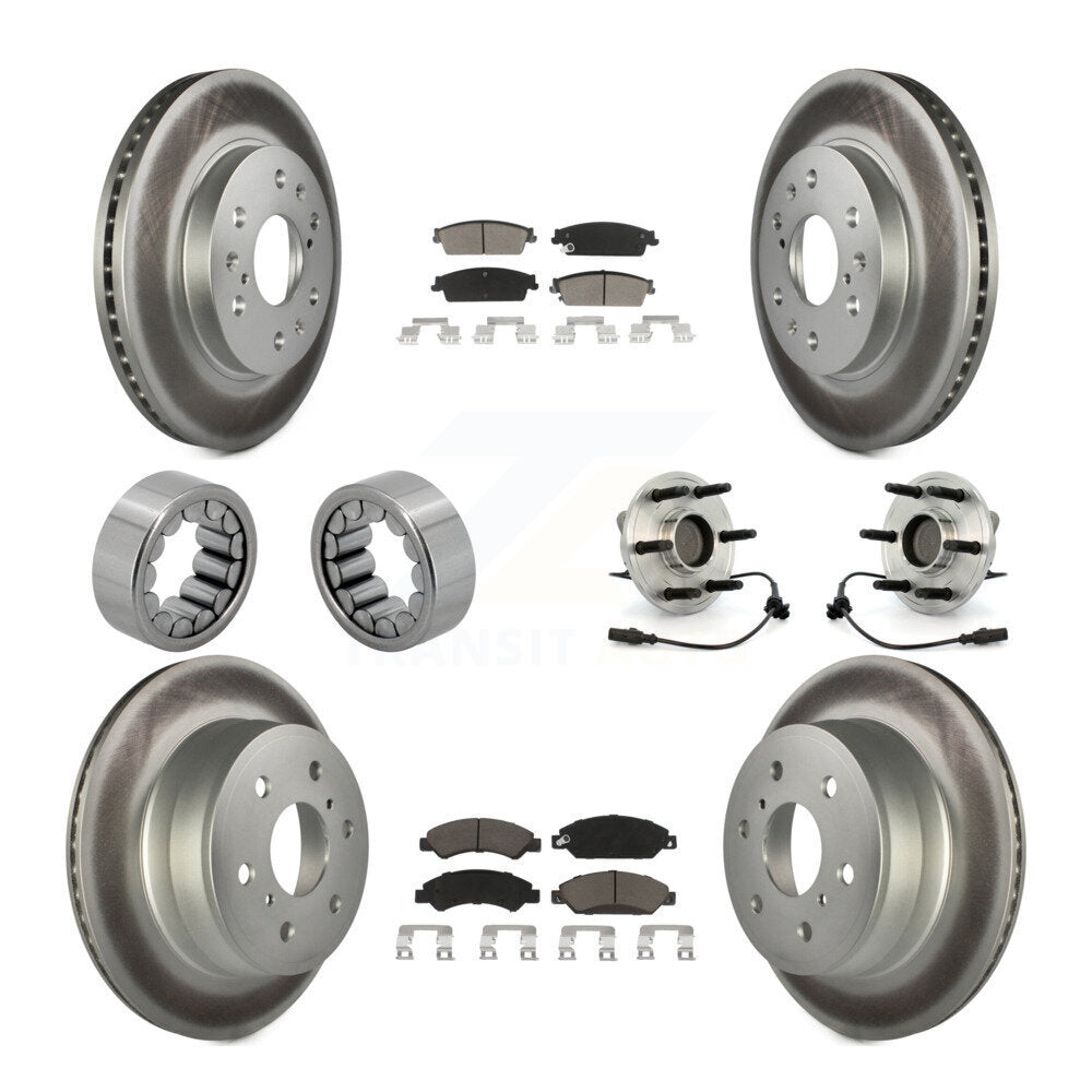 Hub Bearing Coat Brake Rotor Pad Shoe Front Rear Kit (10Pc) For Chevrolet GMC XL
