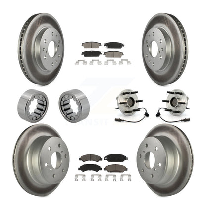 Hub Bearing Coat Brake Rotor Pad Shoe Front Rear Kit (10Pc) For Chevrolet GMC XL