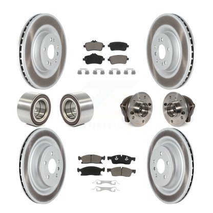 Hub Bearing Coated Brake Rotor Pads Shoe Front Rear Kit (10Pc) For Mercedes-Benz
