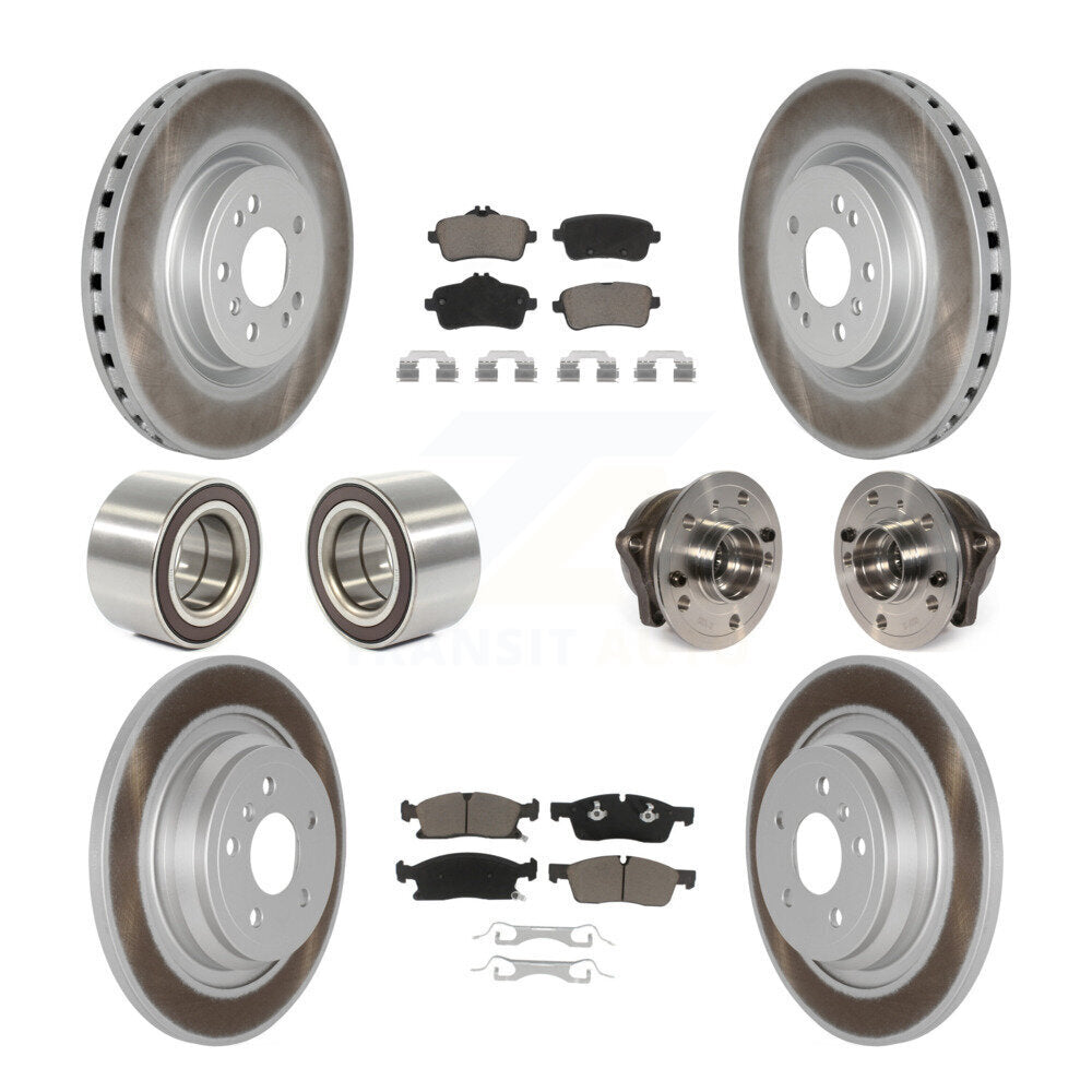 Hub Bearing Coated Brake Rotor Pads Shoe Front Rear Kit (10Pc) For Mercedes-Benz