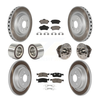 Hub Bearing Coated Brake Rotor Pads Shoe Front Rear Kit (10Pc) For Mercedes-Benz
