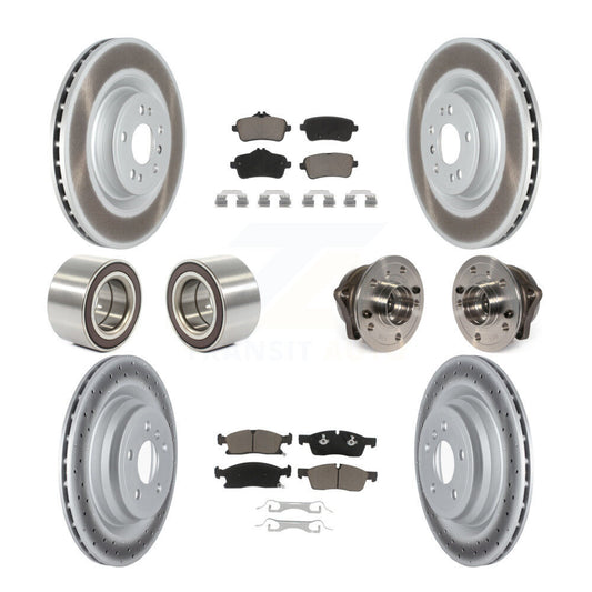 Hub Bearing Coated Brake Rotor Pads Shoe Front Rear Kit For Mercedes-Benz GLE400