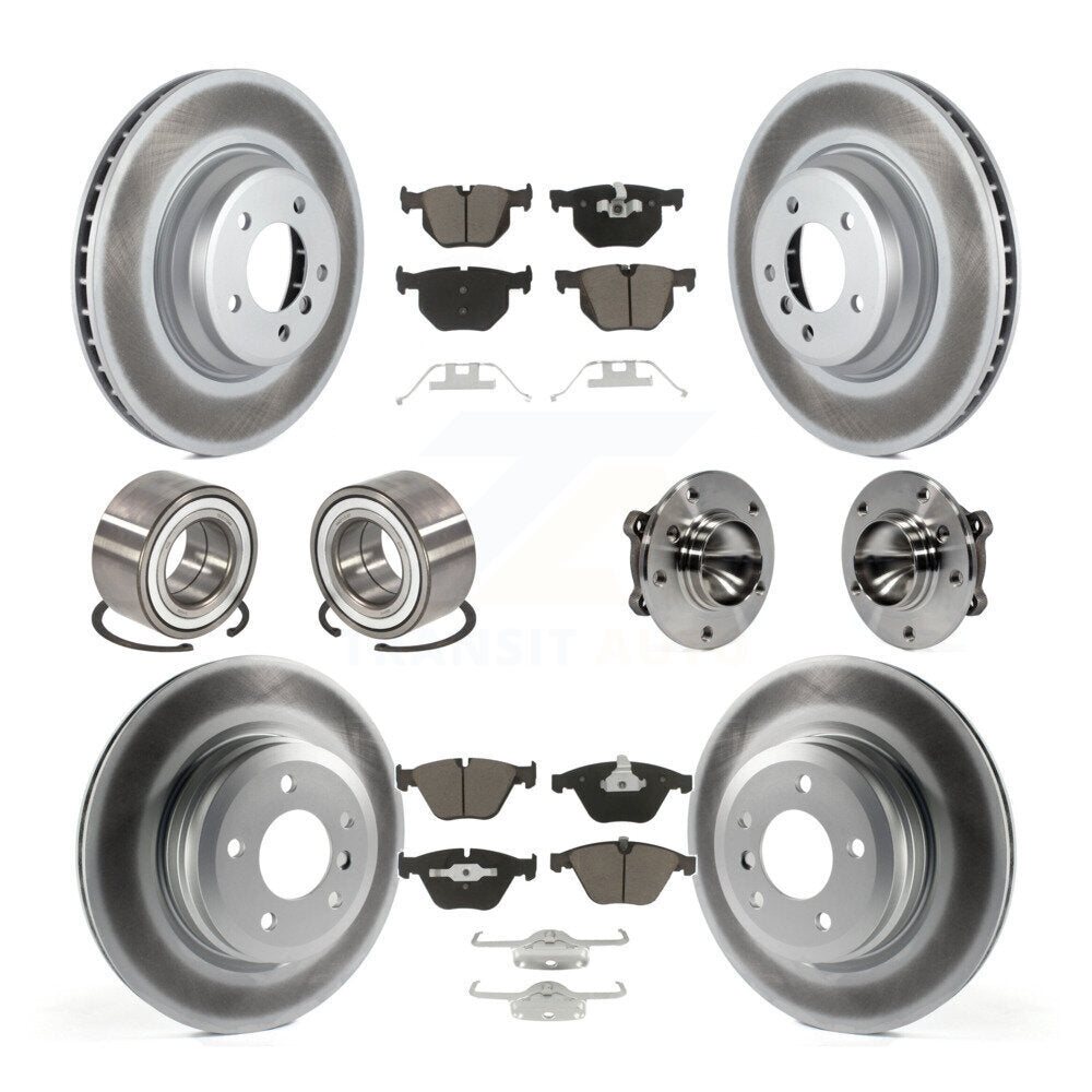 Hub Bearing Coated Brake Rotor Pad Shoe Front Rear Kit (10Pc) For BMW 335i 335is