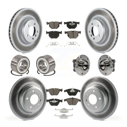 Hub Bearing Coated Brake Rotor Pad Shoe Front Rear Kit (10Pc) For BMW 335i 335is