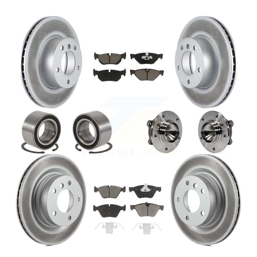 Hub Bearing Coated Brake Rotor Pads Shoe Front Rear Kit (10Pc) For BMW 328i 323i
