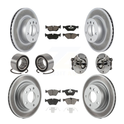 Hub Bearing Coated Brake Rotor Pads Shoe Front Rear Kit (10Pc) For BMW 328i 323i