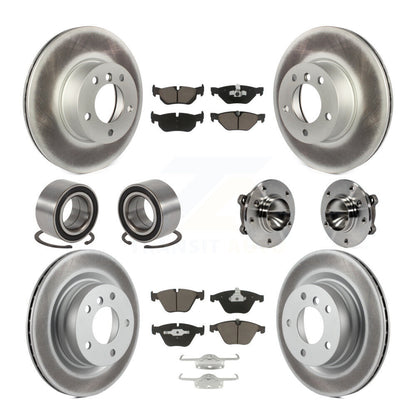 Hub Bearing Coated Brake Rotor Pads Shoe Front Rear Kit (10Pc) For BMW 323i 328i
