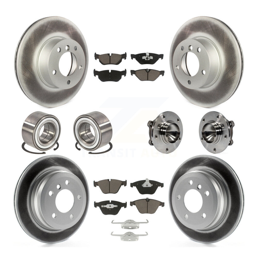 Hub Bearing Coated Disc Brake Rotor Pads Shoe Front Rear Kit (10Pc) For BMW 328i