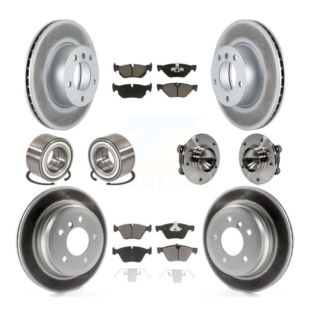 Hub Bearing Coated Brake Rotor Pad Shoe Front Rear Kit (10Pc) For BMW 328i Wagon