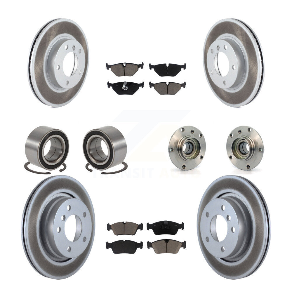 Hub Bearing Coated Brake Rotor Pad Shoe Front Rear Kit (10Pc) For BMW 328i 328is