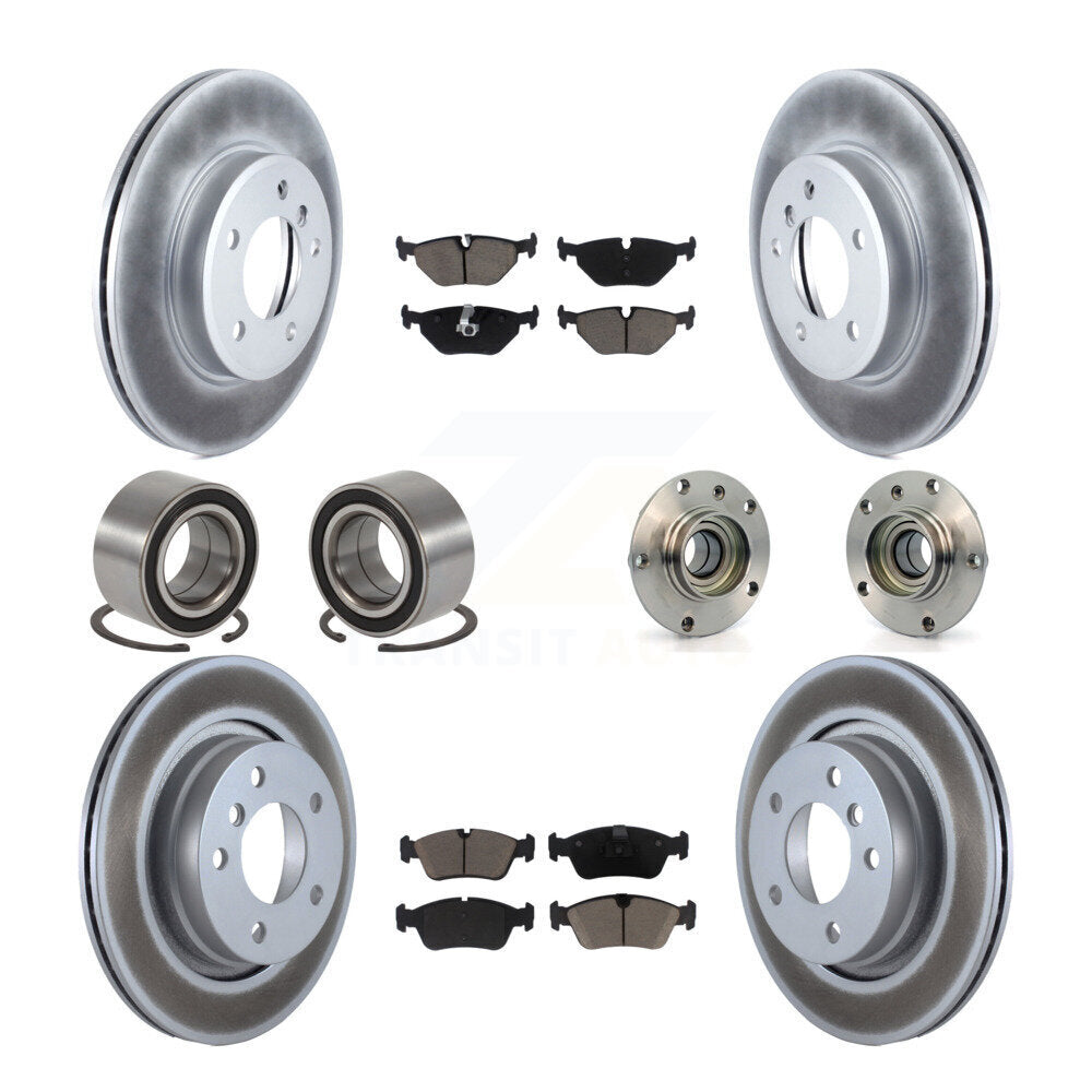 Hub Bearing Coated Brake Rotor Pad Shoe Front Rear Kit (10Pc) For BMW 325i 325Ci