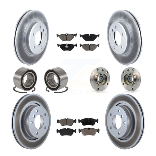Hub Bearing Coated Brake Rotor Pad Shoe Front Rear Kit (10Pc) For BMW 325i 325Ci