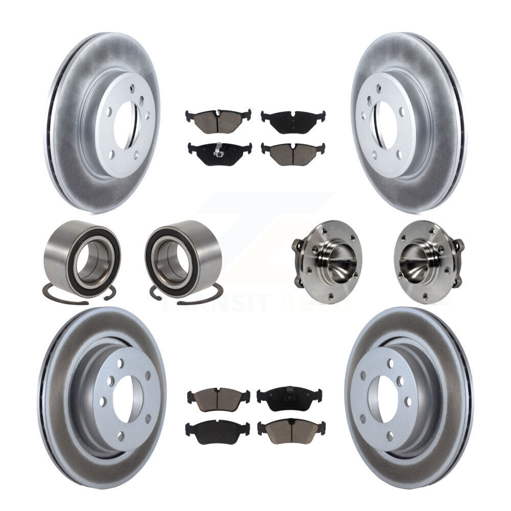 Hub Bearing Coated Brake Rotor Pad Shoe Front Rear Kit (10Pc) For 2006 BMW 325Ci