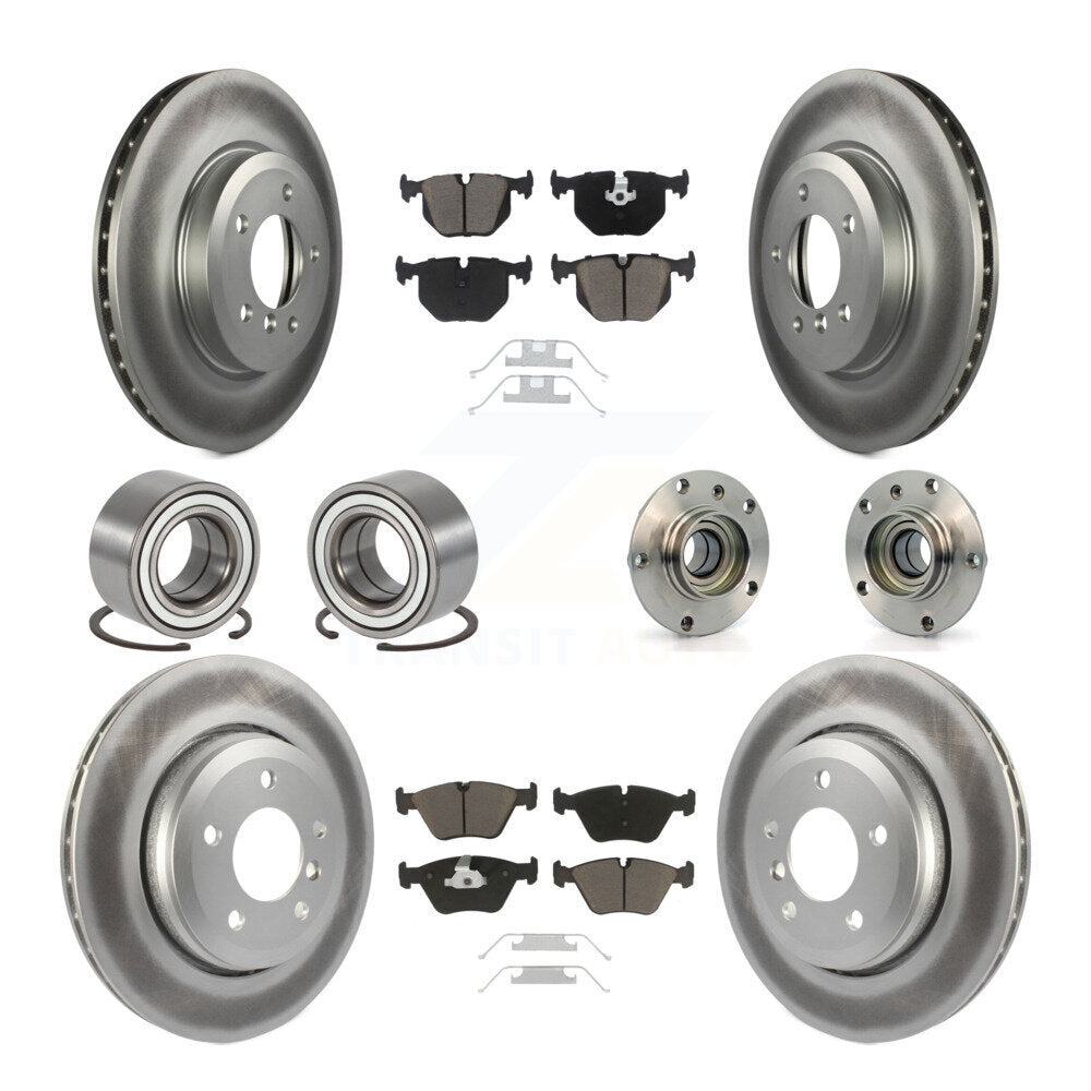 Hub Bearing Coated Brake Rotor Pad Shoe Front Rear Kit (10Pc) For BMW 330Ci 330i