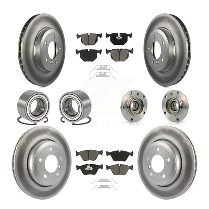 Hub Bearing Coated Brake Rotor Pad Shoe Front Rear Kit (10Pc) For BMW 330Ci 330i