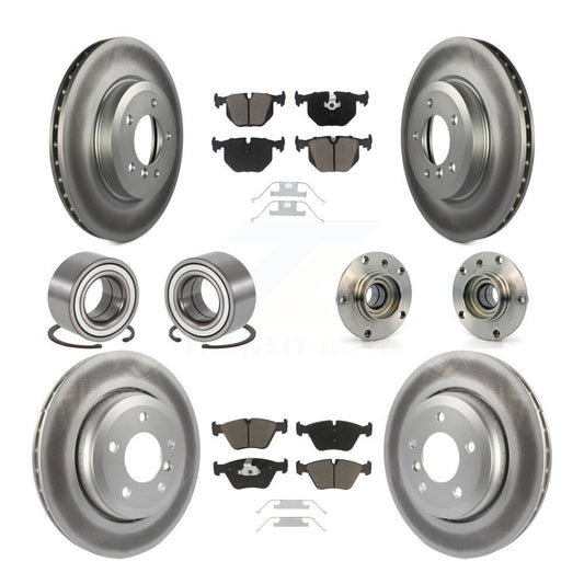 Hub Bearing Coated Brake Rotor Pad Shoe Front Rear Kit (10Pc) For BMW 330Ci 330i