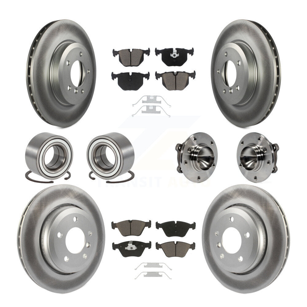 Hub Bearing Coated Brake Rotor Pad Shoe Front Rear Kit (10Pc) For 2006 BMW 330Ci