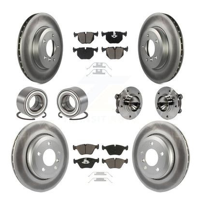 Hub Bearing Coated Brake Rotor Pad Shoe Front Rear Kit (10Pc) For 2006 BMW 330Ci
