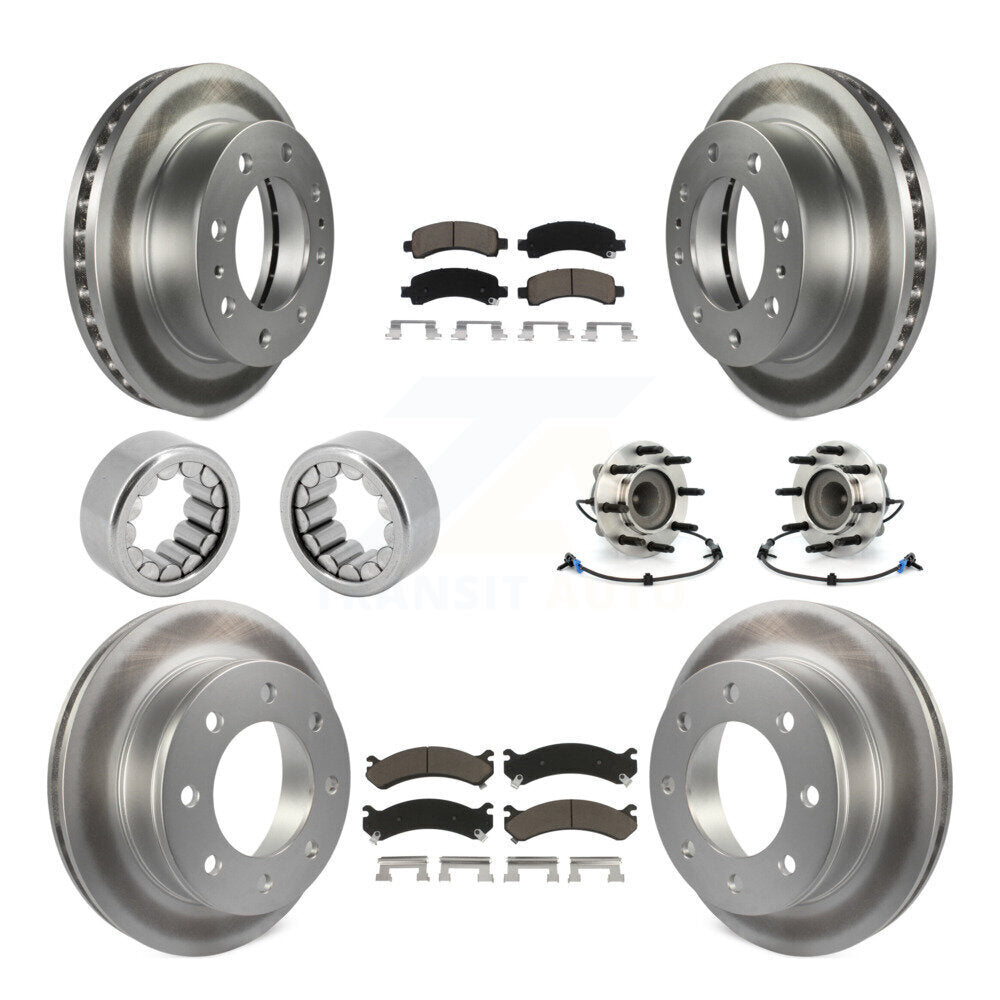 Hub Bearing Coated Brake Rotor Pad Shoe Front Rear Kit (10Pc) For Chevrolet 2500