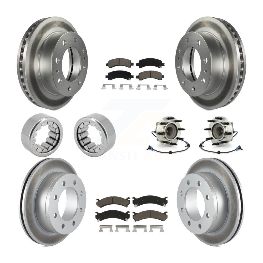 Hub Bearing Coated Brake Rotor Pad Shoe Front Rear Kit (10Pc) For Chevrolet 2500