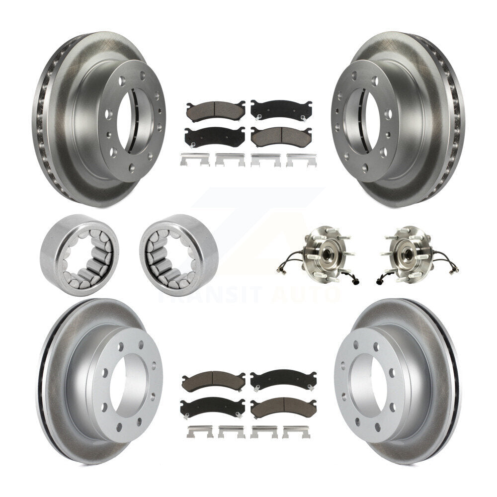 Hub Bearing Coated Brake Rotor Pad Shoe Front Rear Kit (10Pc) For Chevrolet 2500