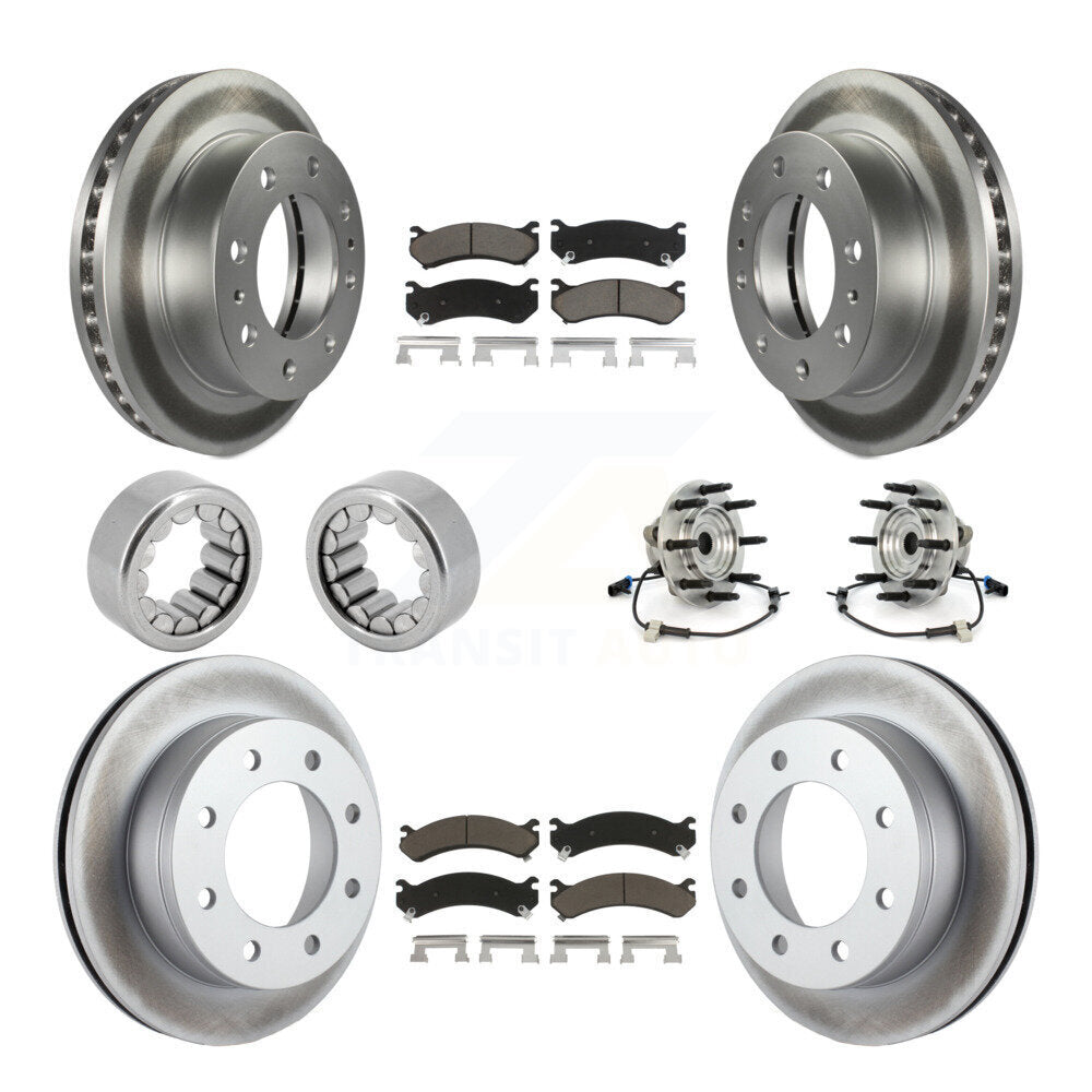 Hub Bearing Coated Disc Brake Rotor Pad Shoe Front Rear Kit (10Pc) For Hummer H2